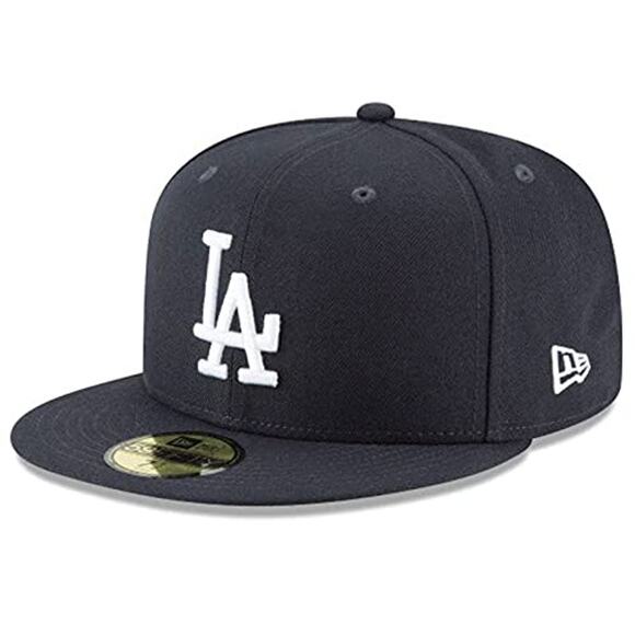NWT New Era MLB Los Angeles Dodgers Navy Blue Fitted Cap (7 1/2 ) - Picture 1 of 3